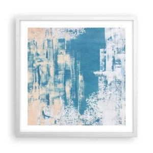 Poster în ramă albă - Prin ţurţur de gheață - 50x50 cm