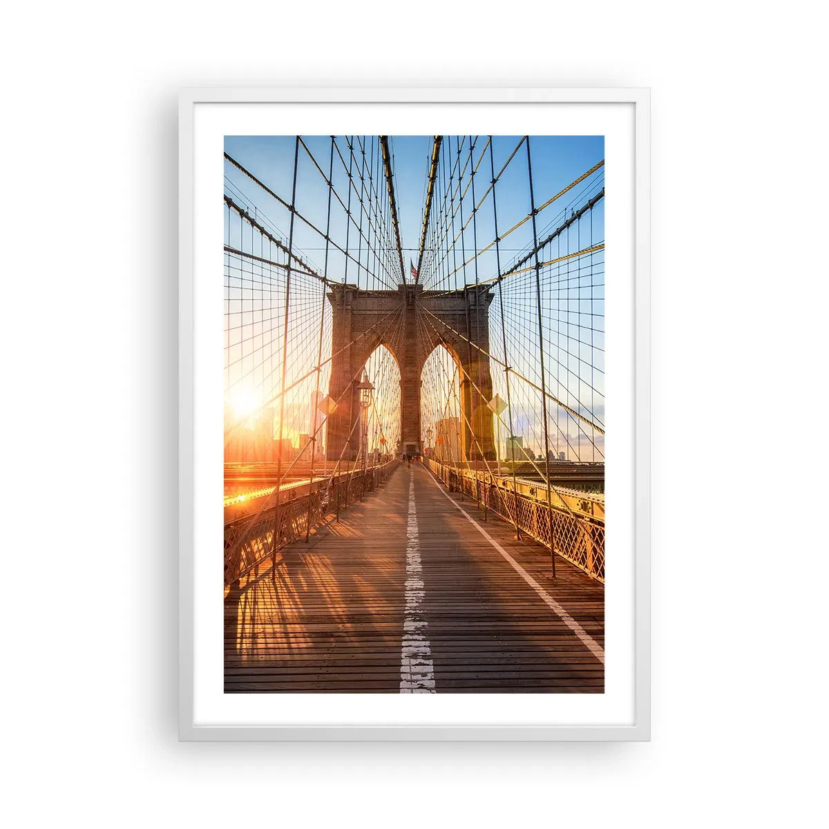 Poster în ramă albă - Pe podul de aur - 50x70 cm