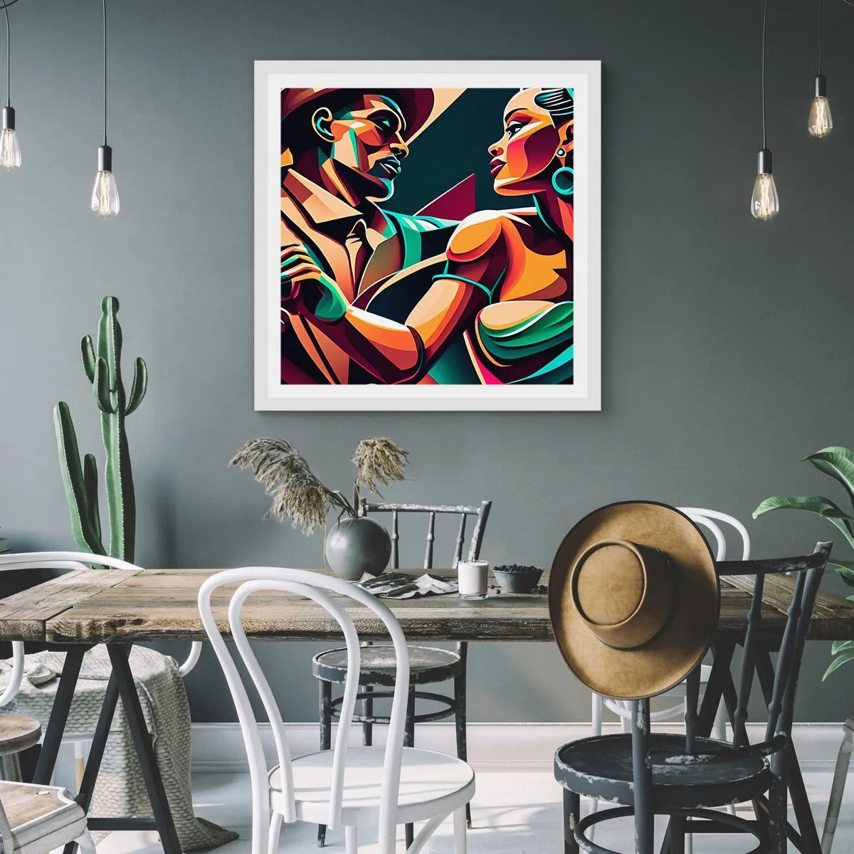 Poster în ramă albă - În ritmul inimii - 40x40 cm