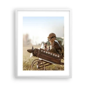 Poster în ramă albă - Porniți spre vis - 40x50 cm