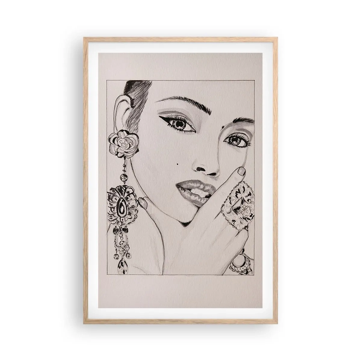 Poster în ramă de stejar deschis - Cea mai frumoasă bijuterie - 61x91 cm
