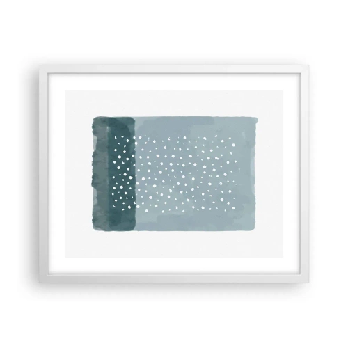 Poster în ramă albă - Crescute pe albastru - 50x40 cm