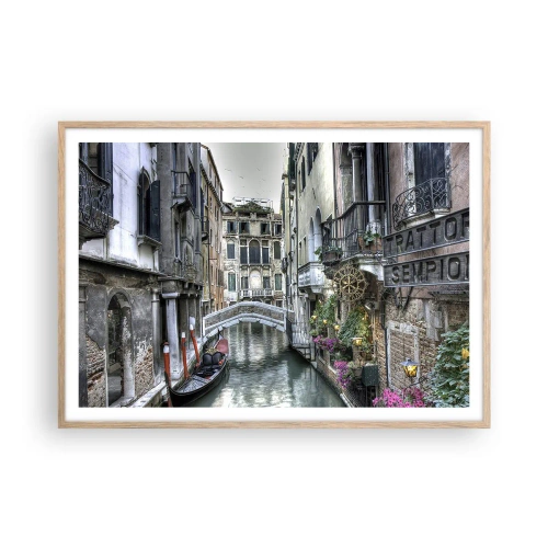 Poster în ramă de stejar deschis - Timp de secole în reverie tăcută - 100x70 cm