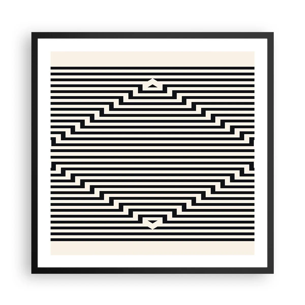 Poster în ramă neagră - Iluzie geometrică - 60x60 cm