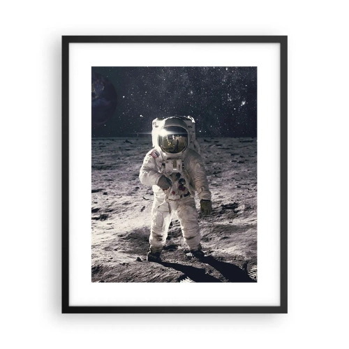 Poster în ramă neagră - Salutări de pe Lună - 40x50 cm