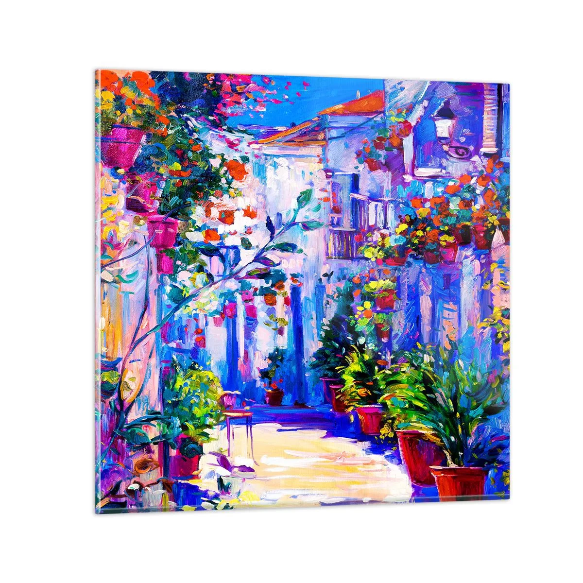Tablou pe sticlă - Impresie - străduță italiană - 30x30 cm