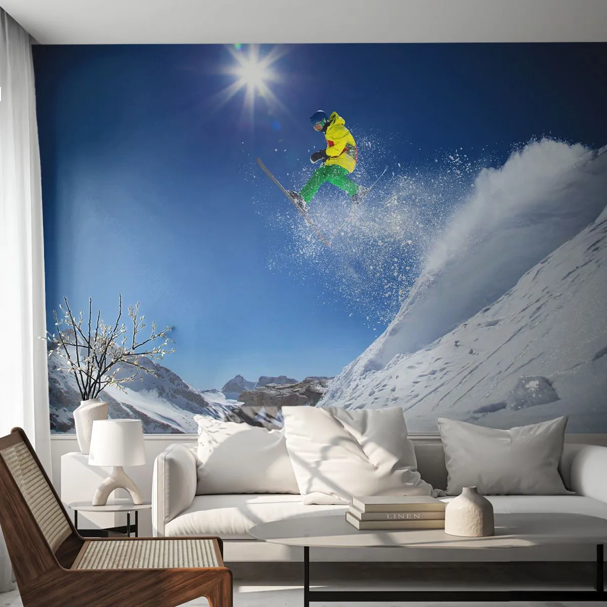 Tapet Premium Sand - Dansând cu munții - Sport, Schi, Iarnă - 150x105 cm