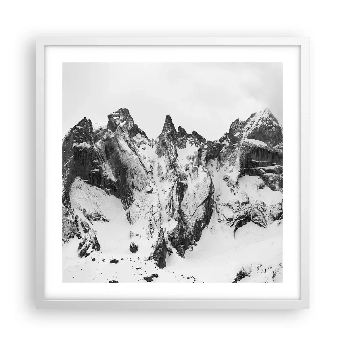 Poster în ramă albă - Amenințarea crestei de granit - 50x50 cm