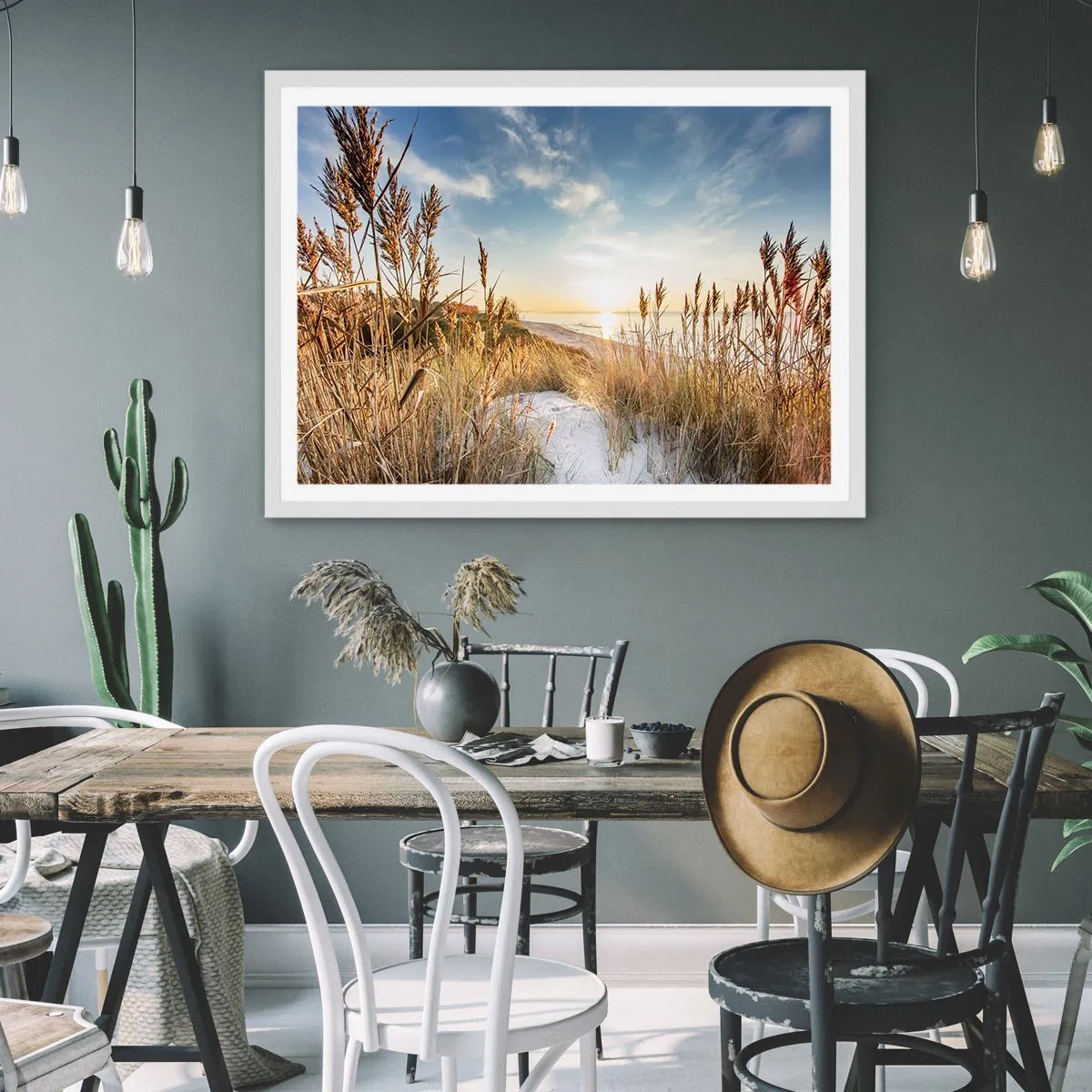 Poster în ramă albă - Plaja de nord - 100x70 cm