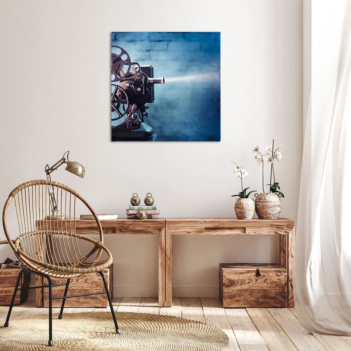 Tablou pe pânză - Într-un cinematograf vechi - 70x70 cm