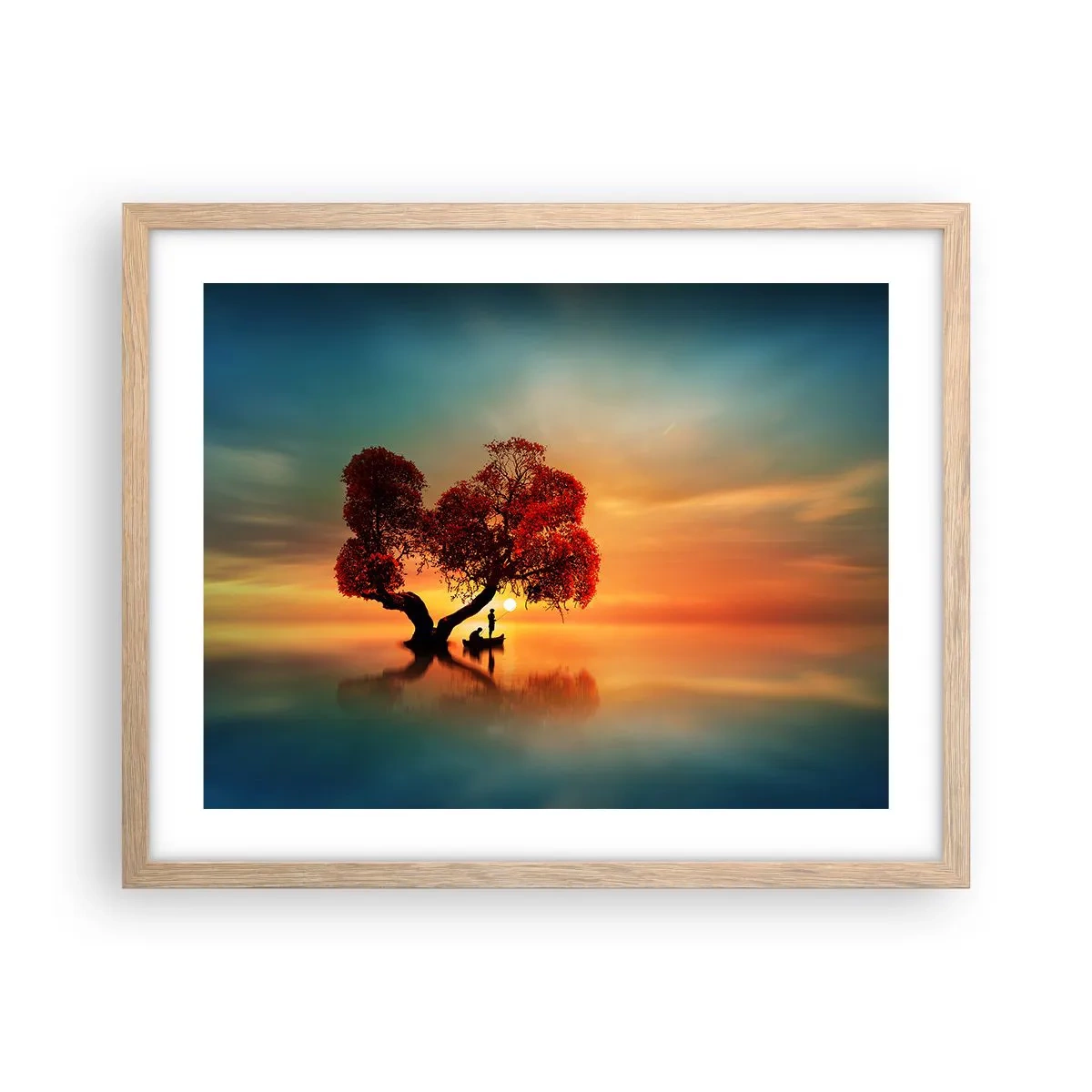 Poster în ramă de stejar deschis - Lume îndepărtată și tăcută - 50x40 cm