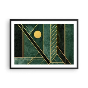 Poster în ramă neagră - Dinamica aurului și a azurului - 70x50 cm
