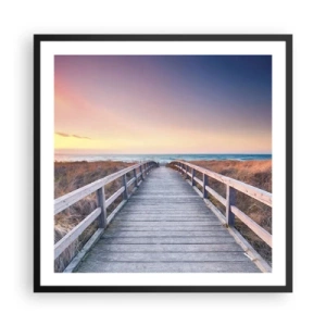 Poster în ramă neagră - Aurora baltică de seară - 60x60 cm