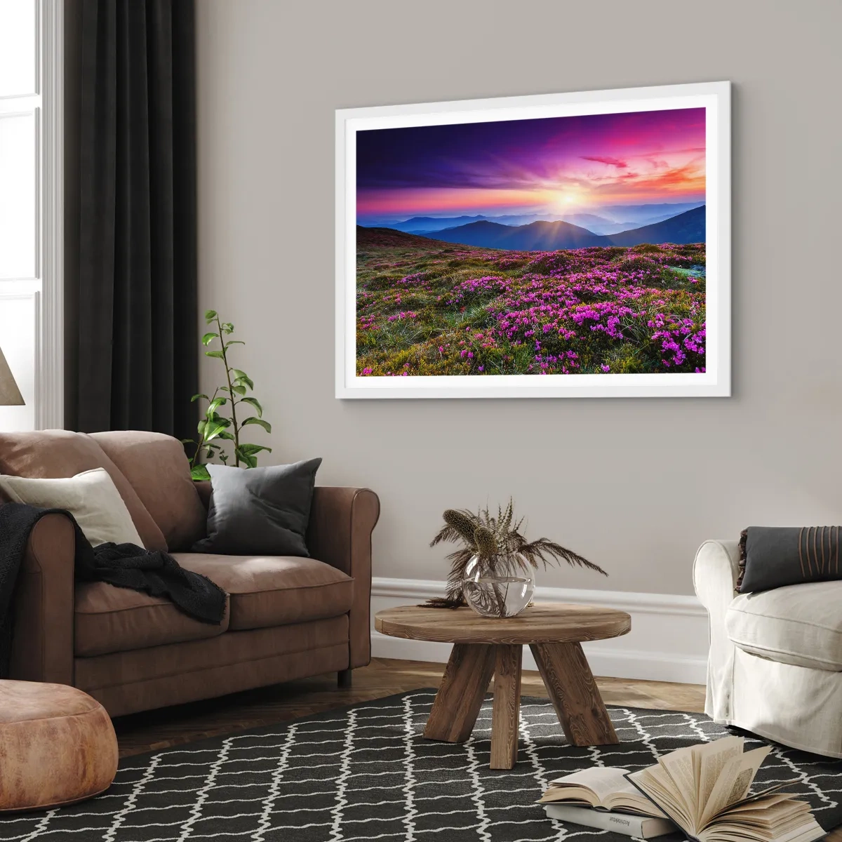 Poster în ramă albă - Ierburile proaspete miroseau puternic - 100x70 cm