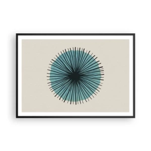 Poster în ramă neagră - Radiant pe albastru - 100x70 cm