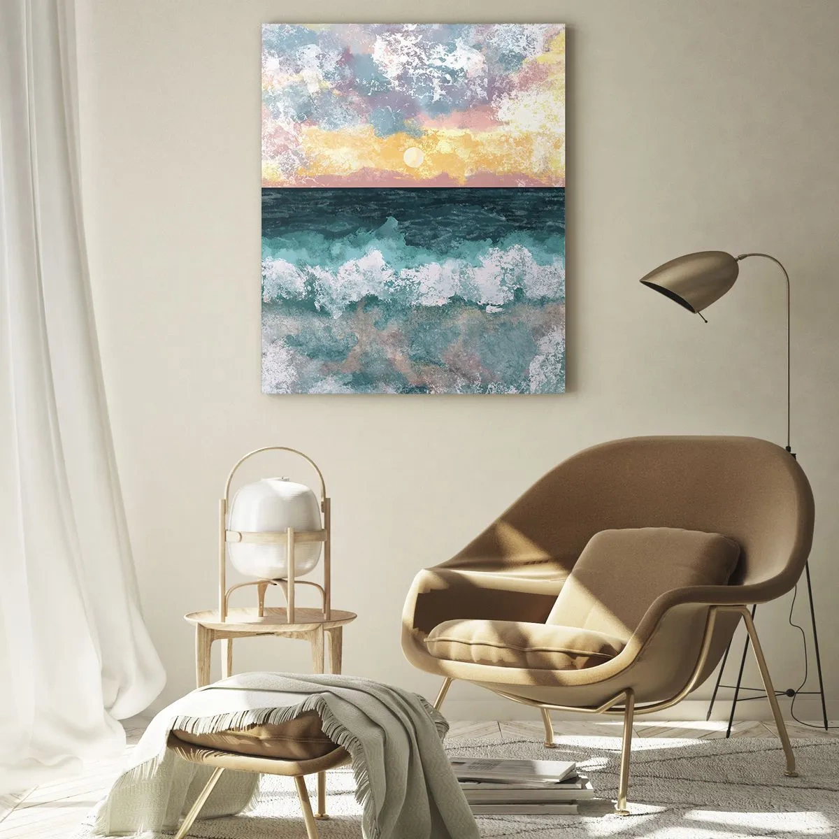 Tablou pe sticlă - Apă, lumină, aer - 50x70 cm