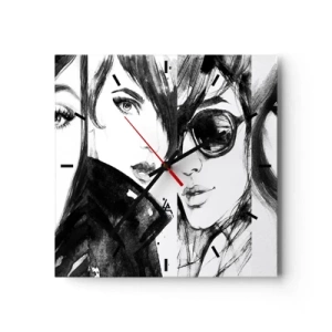Ceas de perete - Ceas pe sticlă - Frumusețe înmulțită - 30x30 cm