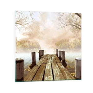 Tablou pe sticlă - Tristețea blândă a toamnei - 30x30 cm