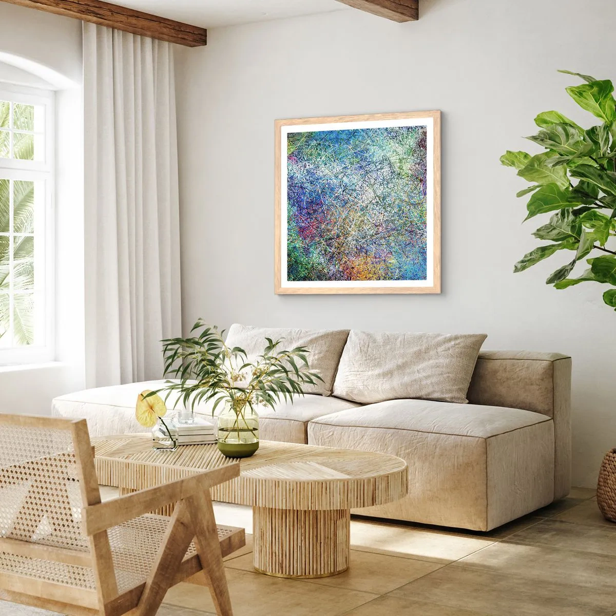 Poster în ramă de stejar deschis - Nu este atât de simplu - 40x40 cm