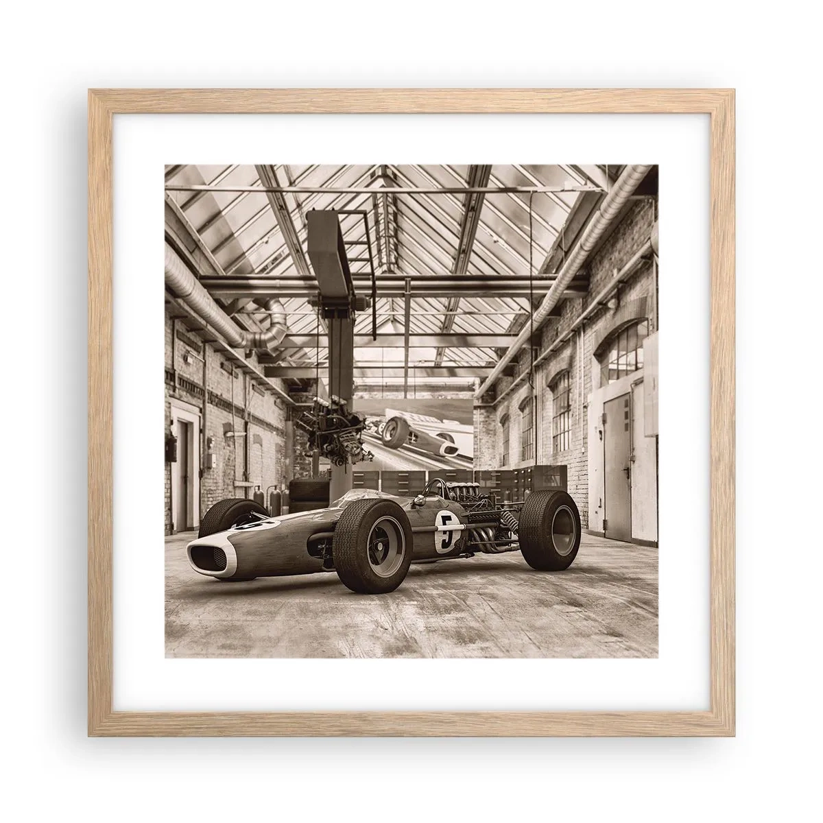 Poster în ramă de stejar deschis - Odihna învingătorului - 40x40 cm