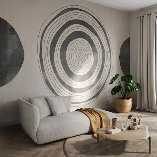 Tapet Premium Sand - Centrul cel mai important - Rotile, Minimalist, Contemporan - 200x140 cm