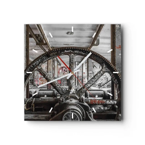 Ceas de perete - Ceas pe sticlă - Viața secretă a unei fabrici - 40x40 cm