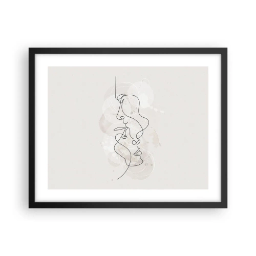 Poster în ramă neagră - Încurcați într-o îmbrățișare - 50x40 cm