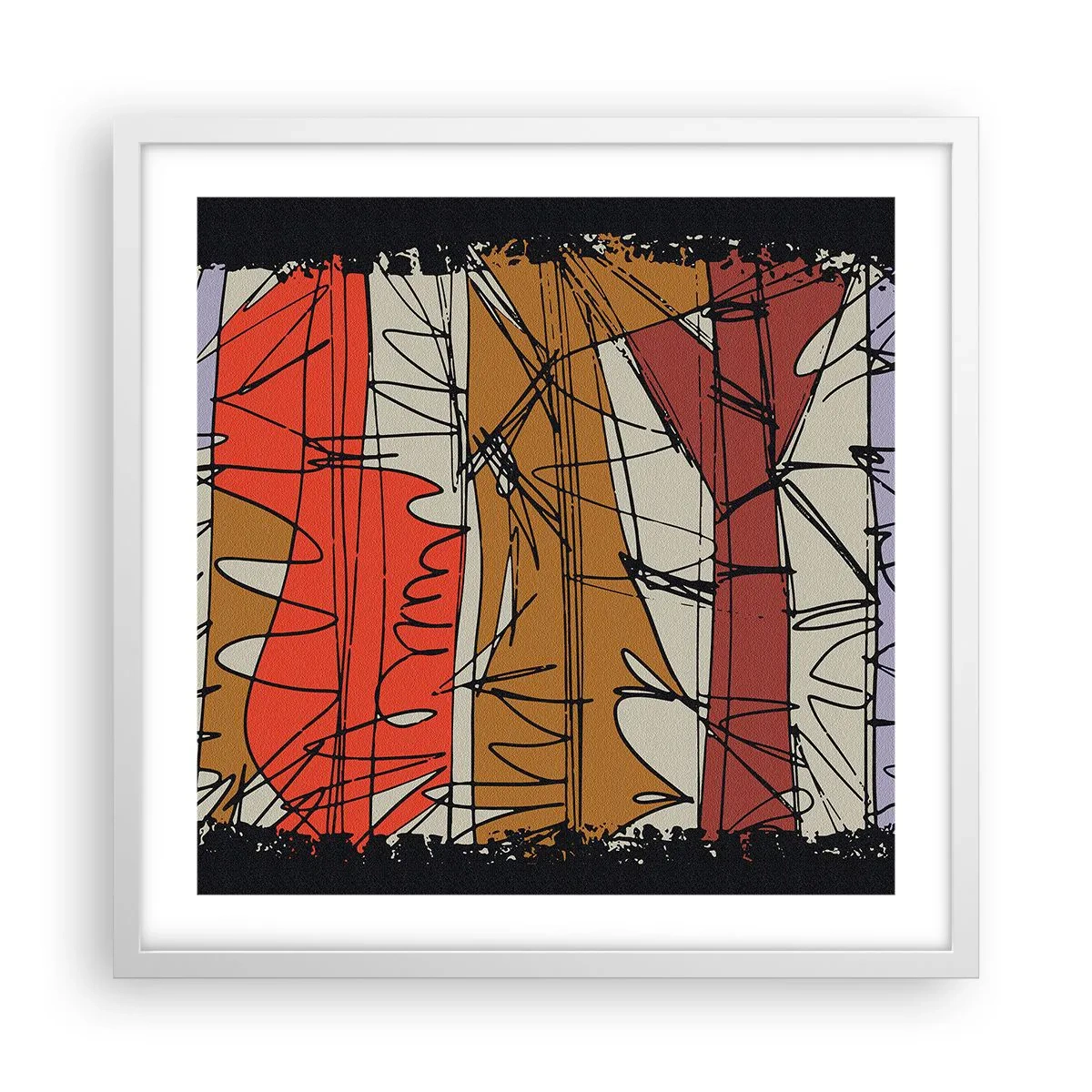 Poster în ramă albă - Compoziție spontană - 50x50 cm