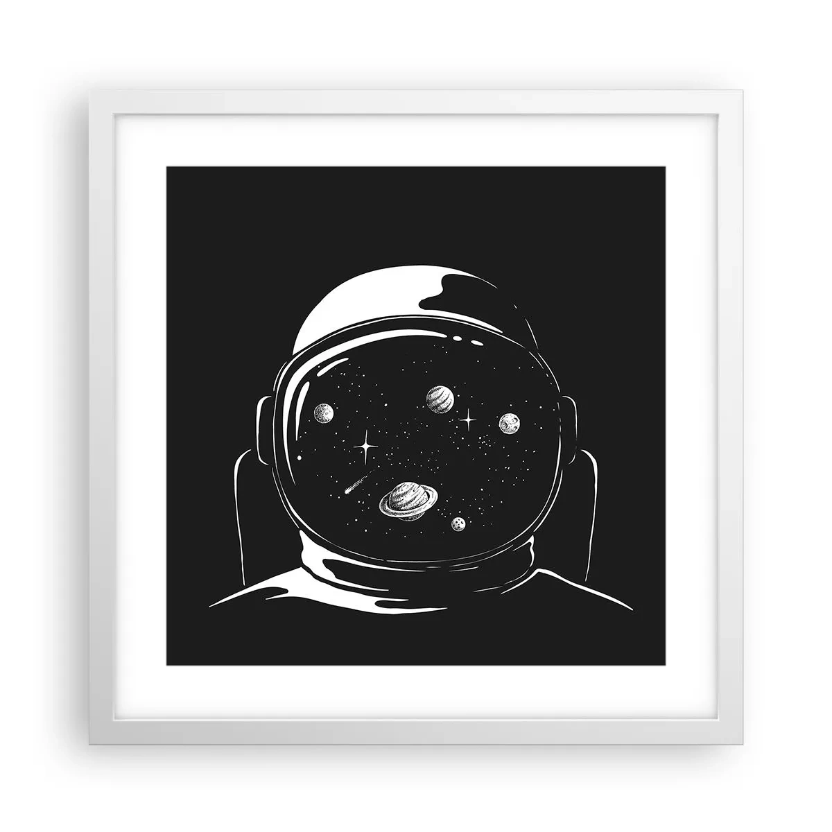 Poster în ramă albă - Mișto priveliște - 40x40 cm