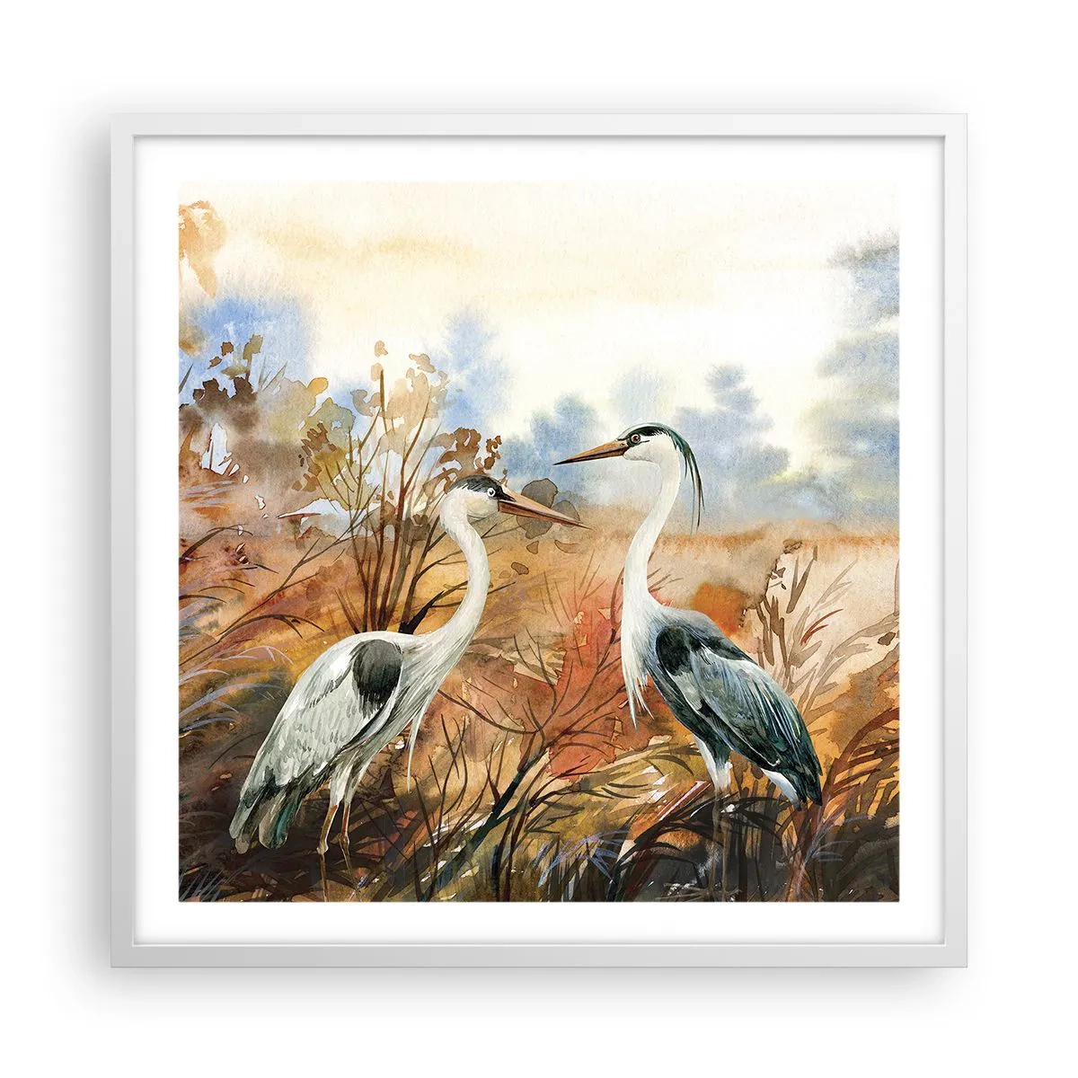 Poster în ramă albă - Încotro în toamnă? - 60x60 cm