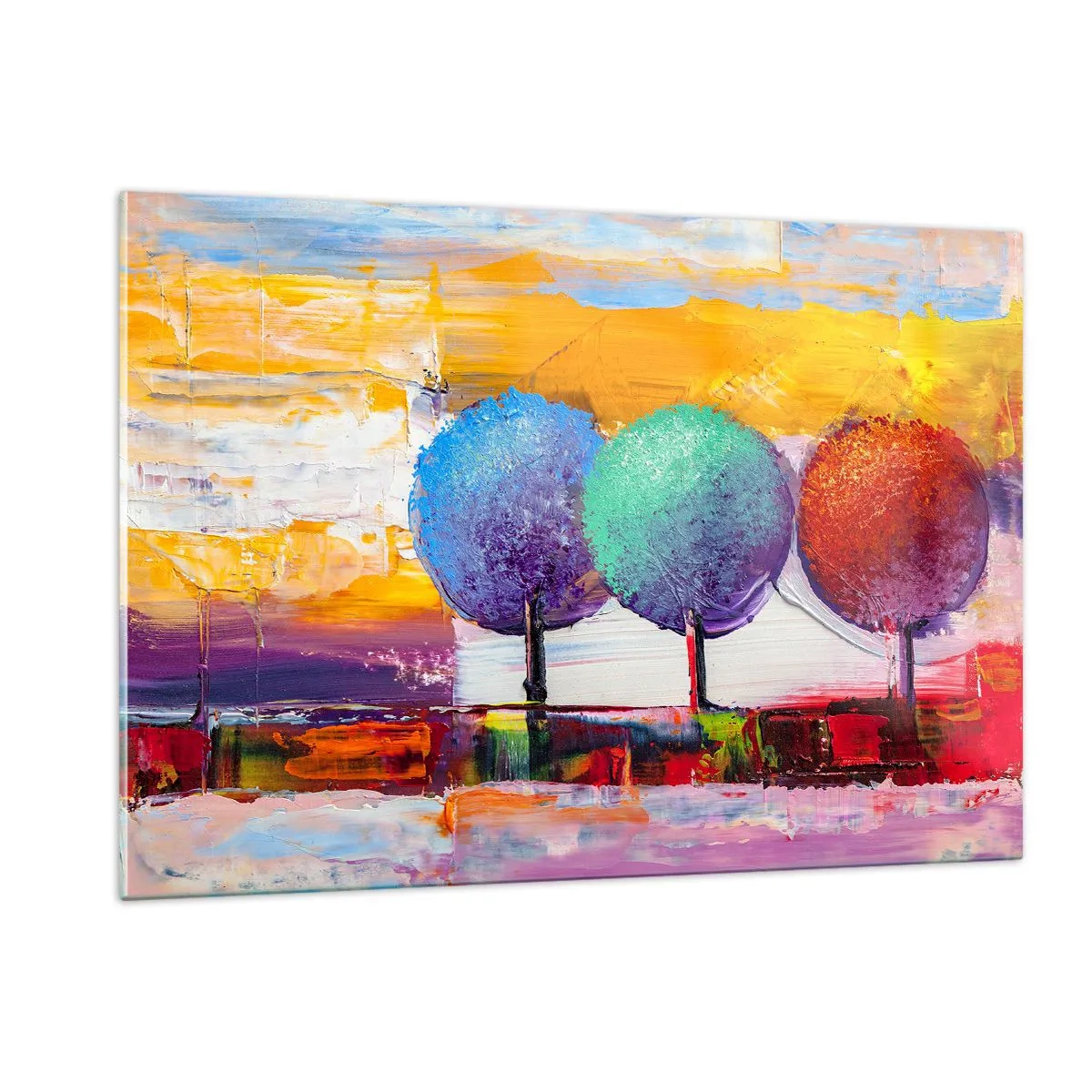 Tablou pe sticlă - Trei copaci - 120x80 cm