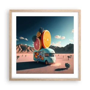 Poster în ramă de stejar deschis - Gustul vacanței - 50x50 cm