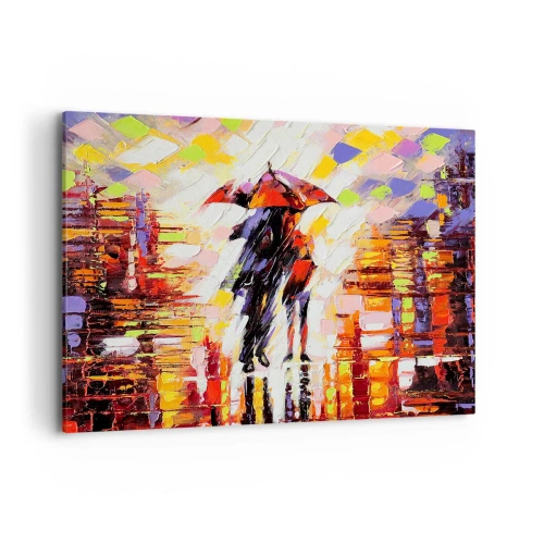 Tablou pe pânză - Împreună prin noapte și ploaie - 100x70 cm