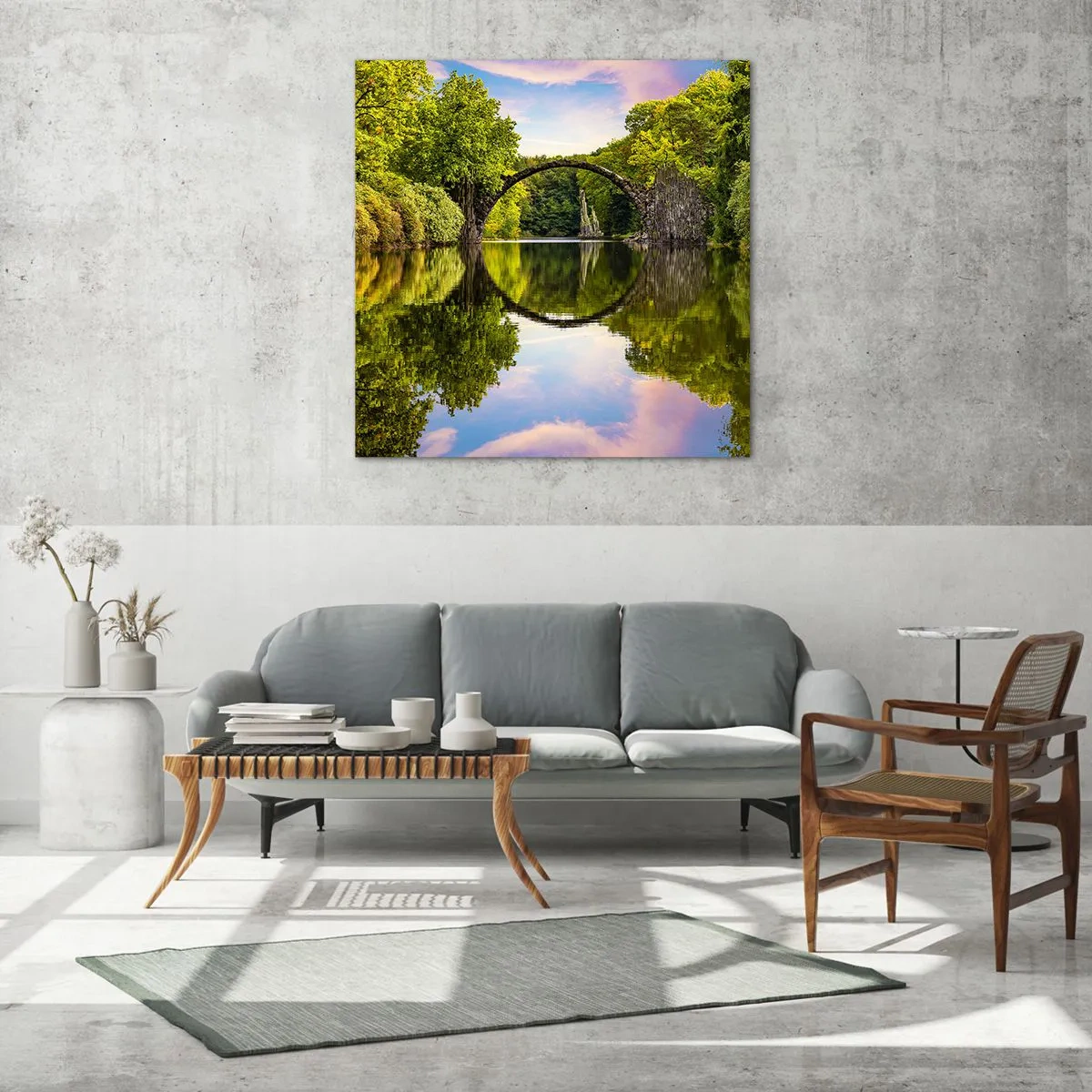 Tablou pe sticlă - La punctul de întâlnire a două lumi - 30x30 cm