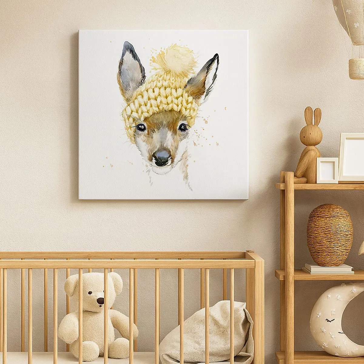 Tablou pe pânză - Pentru iarnă într-o pădure înzăpezită - 30x30 cm