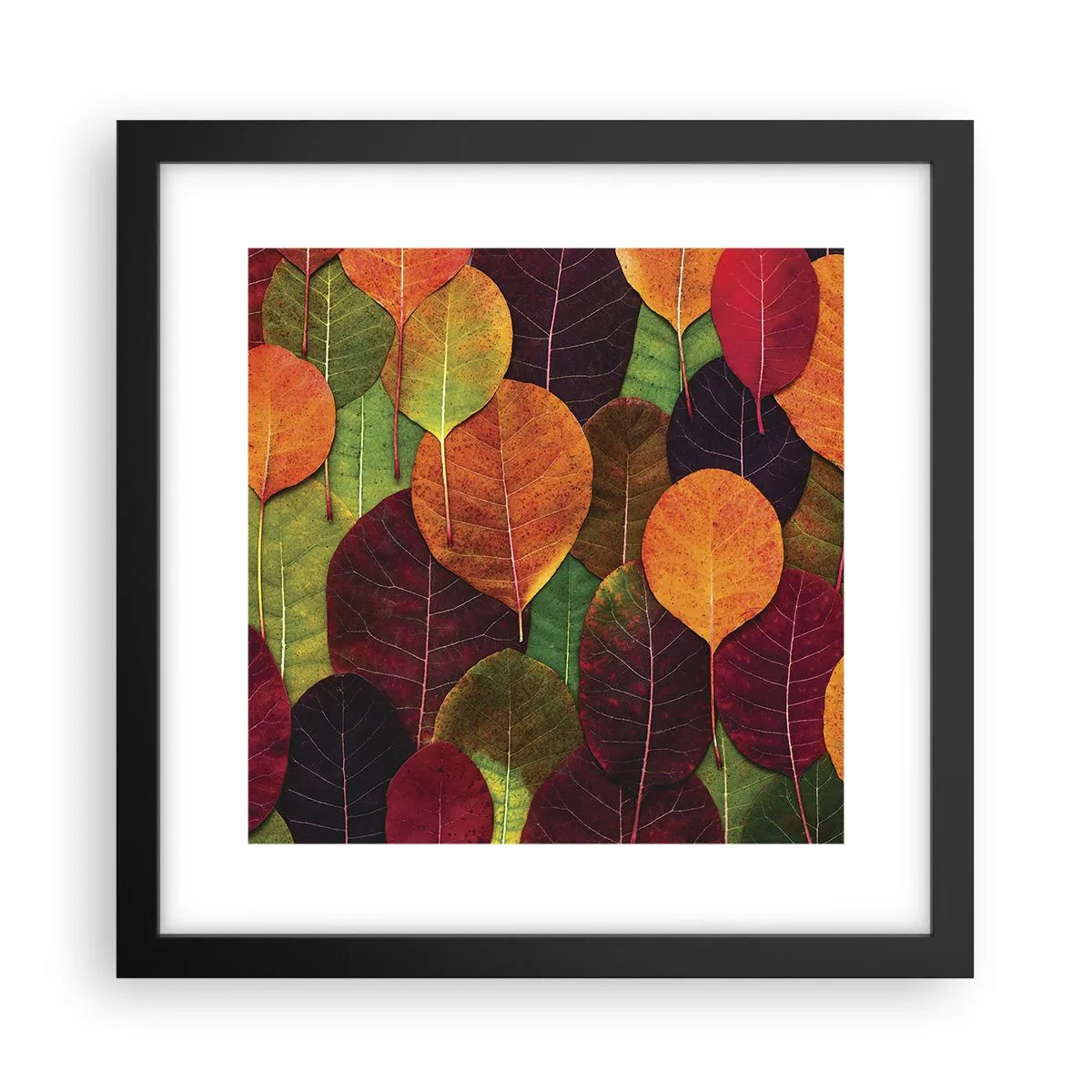 Poster în ramă neagră - Mozaic de toamnă - 30x30 cm
