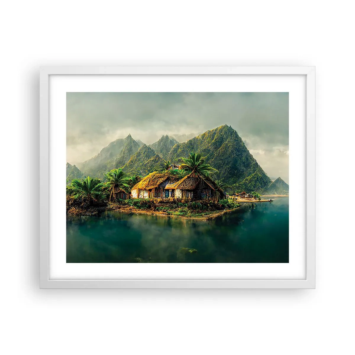 Poster în ramă albă - Paradisul tropical - 50x40 cm