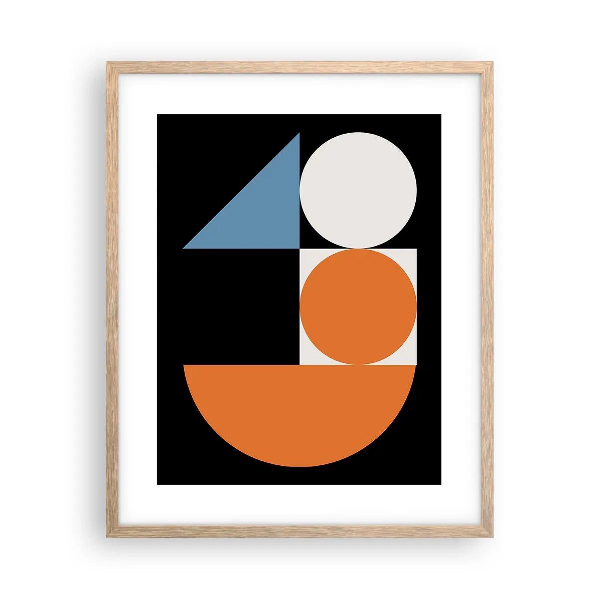 Poster în ramă de stejar deschis - Sistem de figuri - 40x50 cm