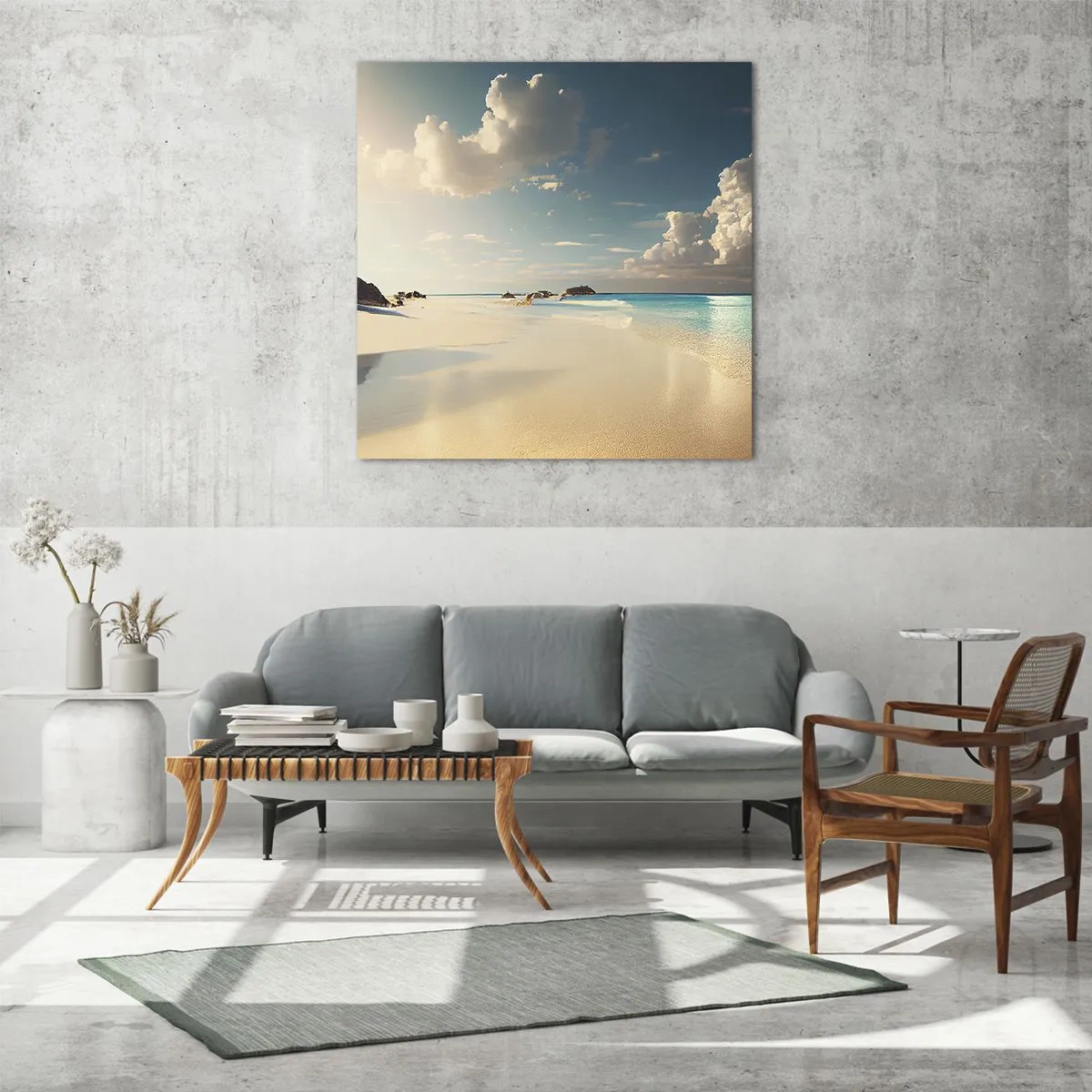 Tablou pe sticlă - O zi de vis - 70x70 cm