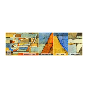 Mostră tapet autocolant Deluxe Sticker - Cubismul în construcție - Abstracția, Bucată, Grafică - 100x30 cm