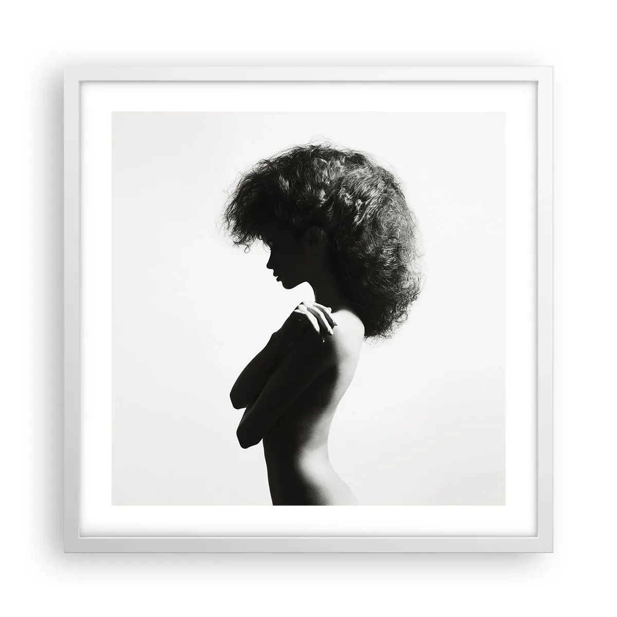 Poster în ramă albă - Ca o floare pe o tulpină subțire - 50x50 cm