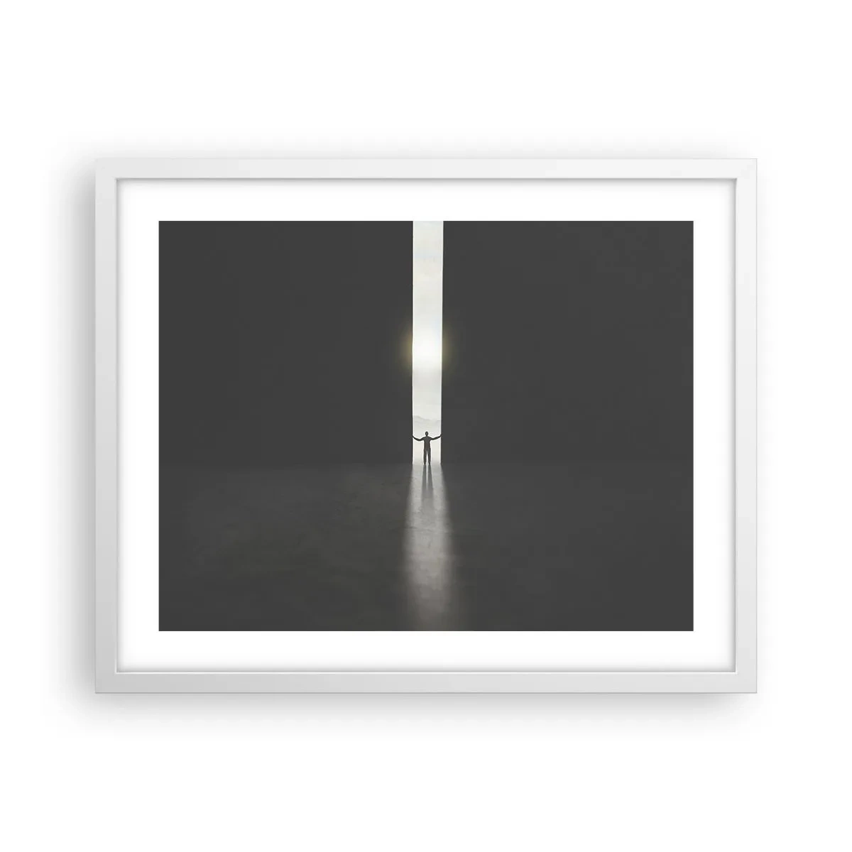 Poster în ramă albă - Un pas spre un viitor luminos - 50x40 cm