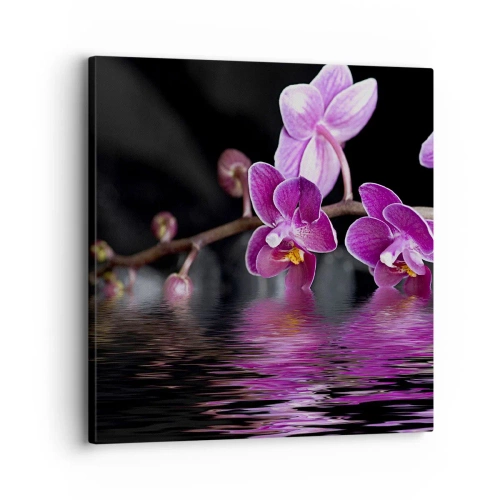 Tablou pe pânză - Reflecție de frumusețe în liliac - 30x30 cm