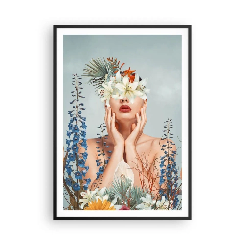 Poster în ramă neagră - Femeia floare - 70x100 cm