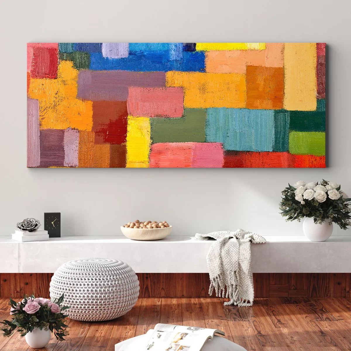 Tablou pe pânză - Fiecare diferită, toate colorate - 100x40 cm