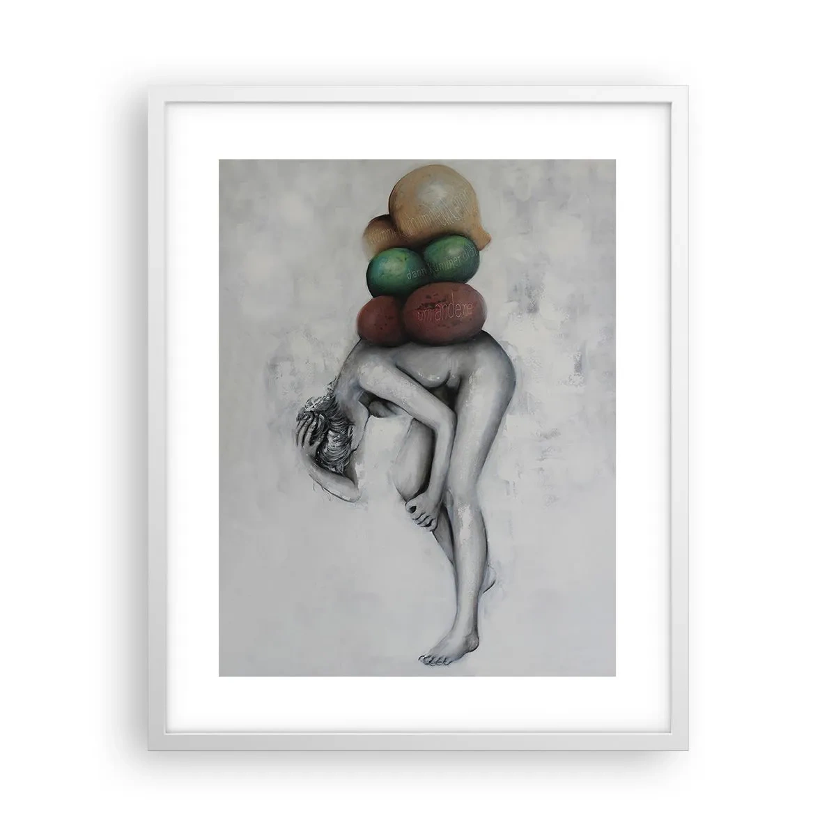 Poster în ramă albă - Povara vieții - 40x50 cm