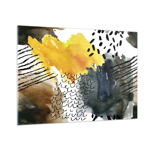 Tablou pe sticlă - O întâlnire a elementelor - 100x70 cm
