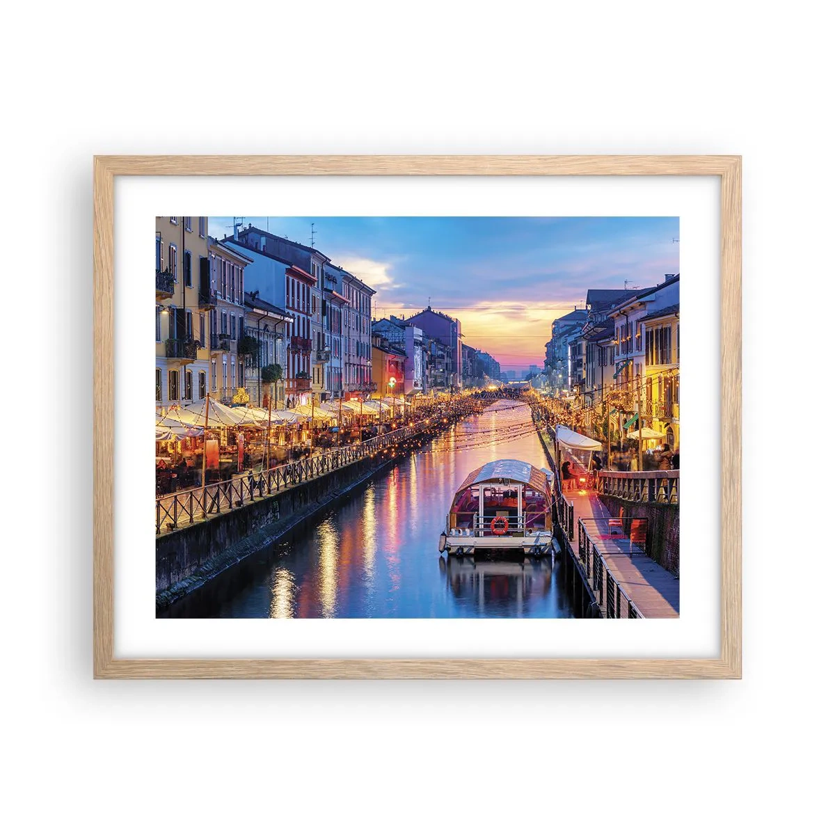 Poster în ramă de stejar deschis - O seară de lumină și distracție - 50x40 cm