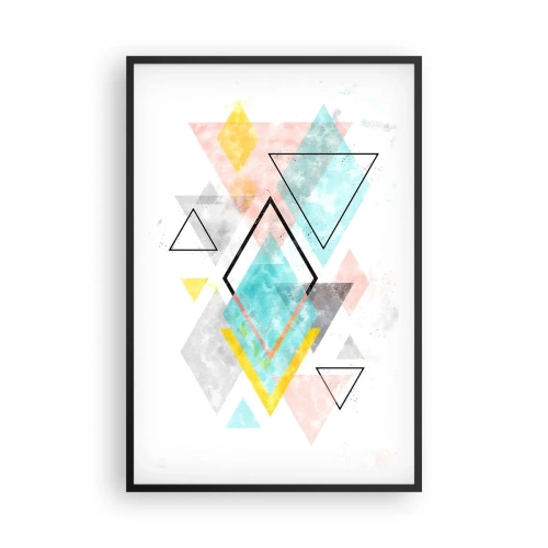 Poster în ramă neagră - Joc geometric - 61x91 cm