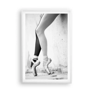 Poster în ramă albă - Balerină, voila! - 61x91 cm